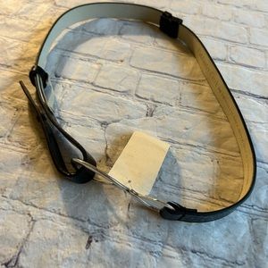 COLDWATER CREEK BLACK CROC’S SLIM HIPSLUNG WOMENS BELT SIZE S/M MISSES